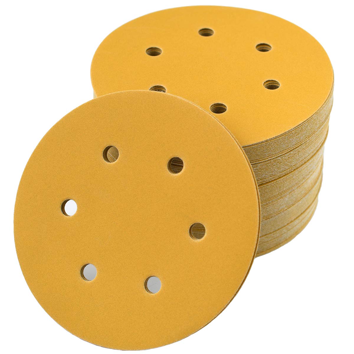 Aiyard 6-Inch 6-Hole Hook and Loop Sanding Discs 320-Grit, Random Orbital Sandpaper for Automotive and Woodworking, 100-Pack