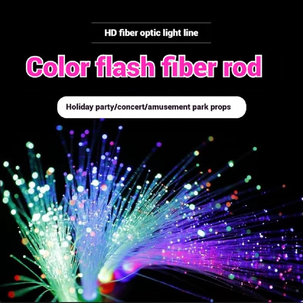 Color Handheld LED Fiber Optic Light Set, 24 PCS – 7 Color Changing Lights with 3 Flicker Modes for Party, Bar & Concert Cheering Props