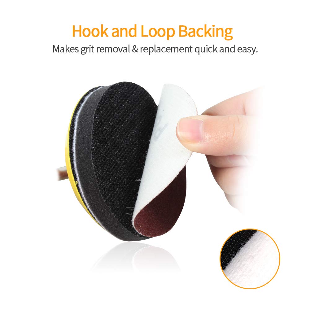 SPEEDWOX 100pcs Sanding Discs 3 Inch Sandpaper 80 Grit Hook and Loop Sanding Discs for Drill Grinder Rotary Tools No Hole