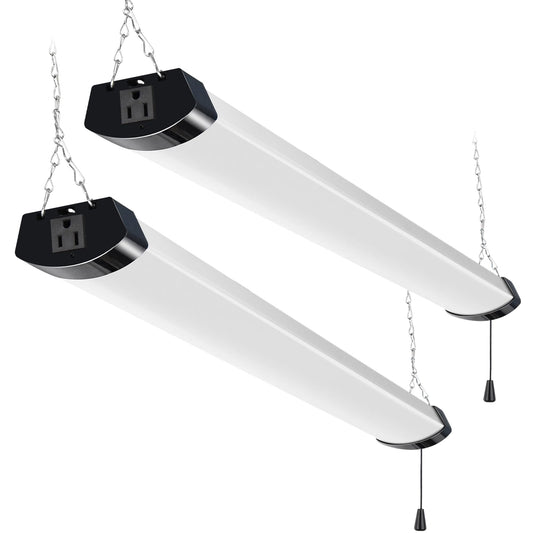 Hykolity 4FT 120W LED Shop Light 2-Pack, 13000lm 5000K, Linkable Garage & Workshop Utility Light, Hanging/Flush Mount, ETL Certified
