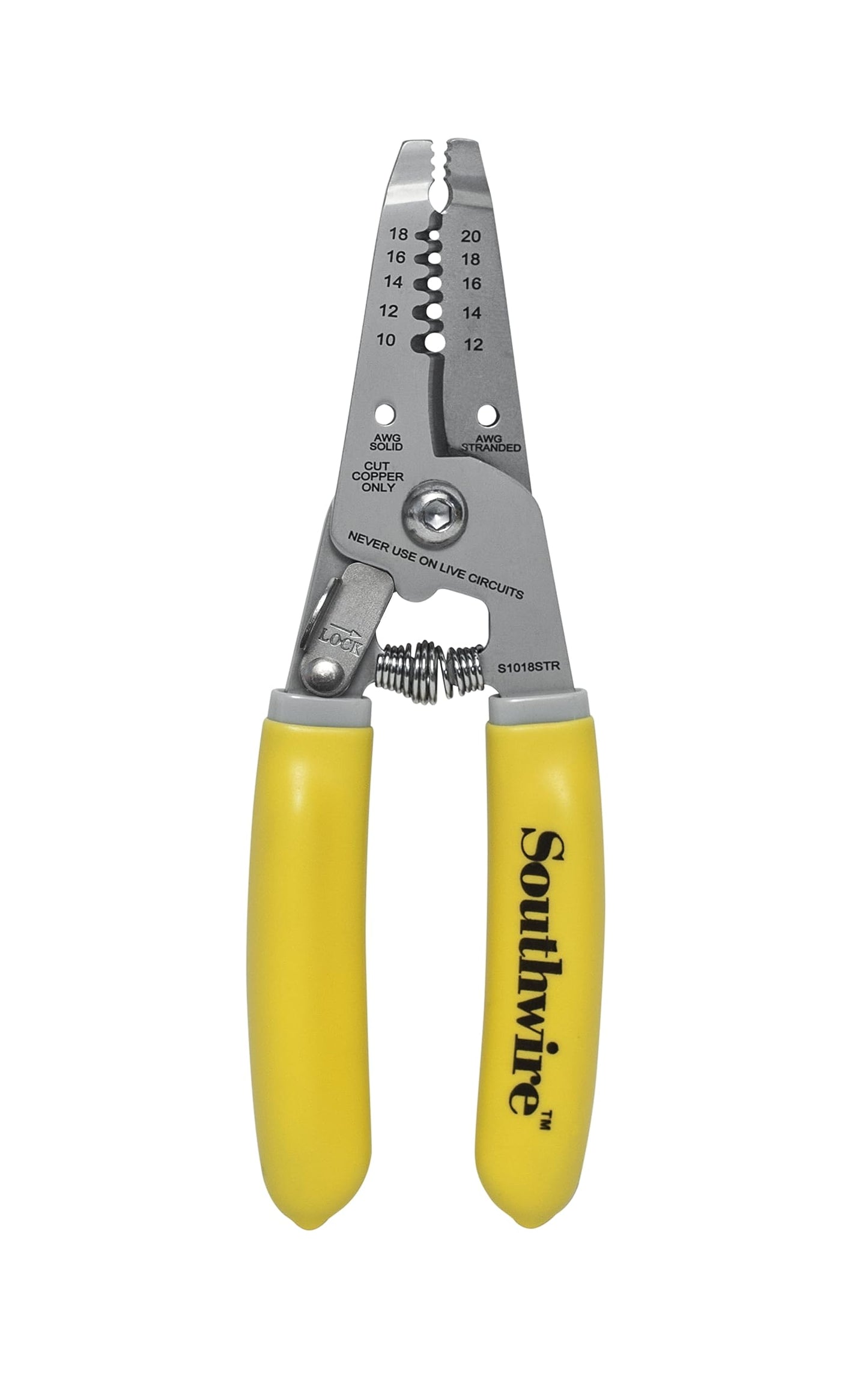 Southwire S1018STR Wire Stripper & Cutter Tool for 10–18 AWG Solid & 12–20 AWG Stranded Wire