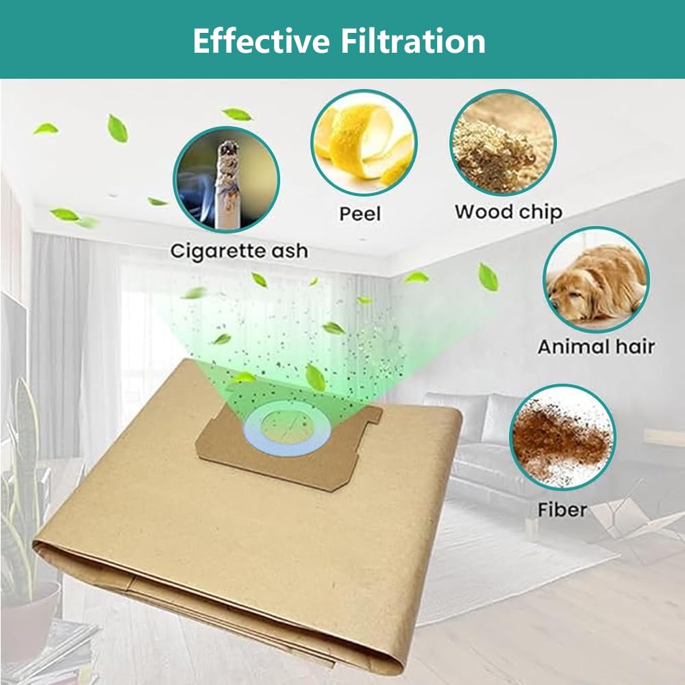 12 Pack DXVA19-4104 Disposable Filter Bags for DEWALT 5 to 8 Gallon Wet/Dry Vacuum Replace Part # For DEWALT DXVA19-4104