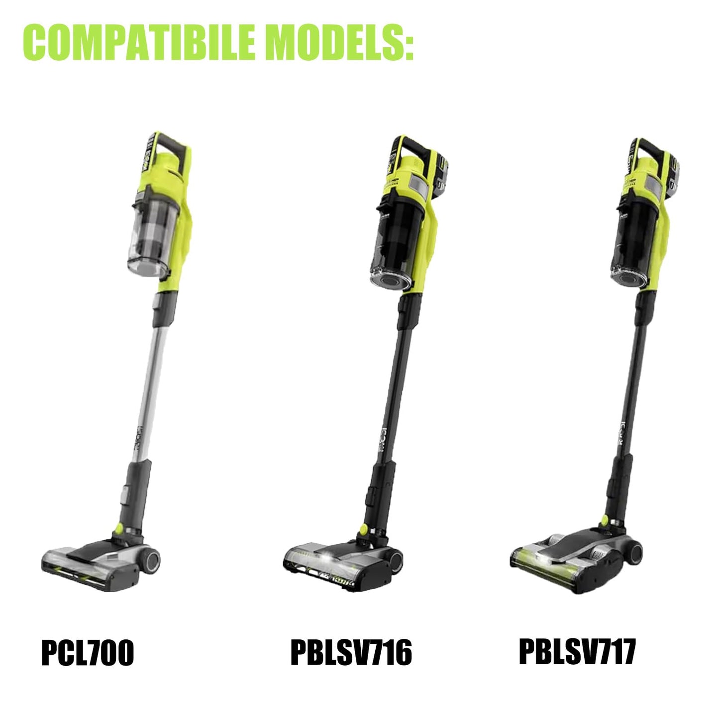 MITCHENIFY 2-Pack Silicone Replacement Gaskets for Ryobi 18V Stick Vacuum Dust Bin Lid, Compatible with PCL720, PBLSV716/717