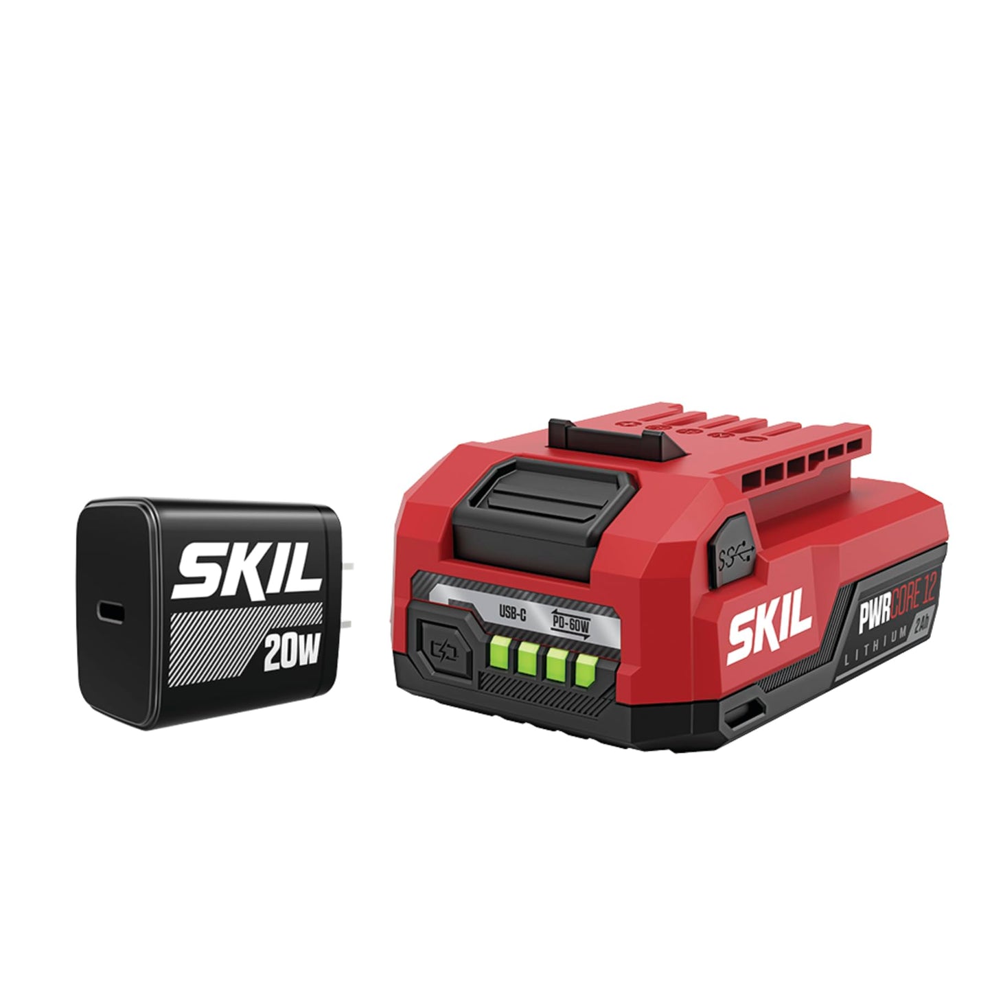 SKIL PWR CORE 12 12V Starter Kit Including 2.0Ah USB-C Battery and 20W PD Charger-CB5020A-11