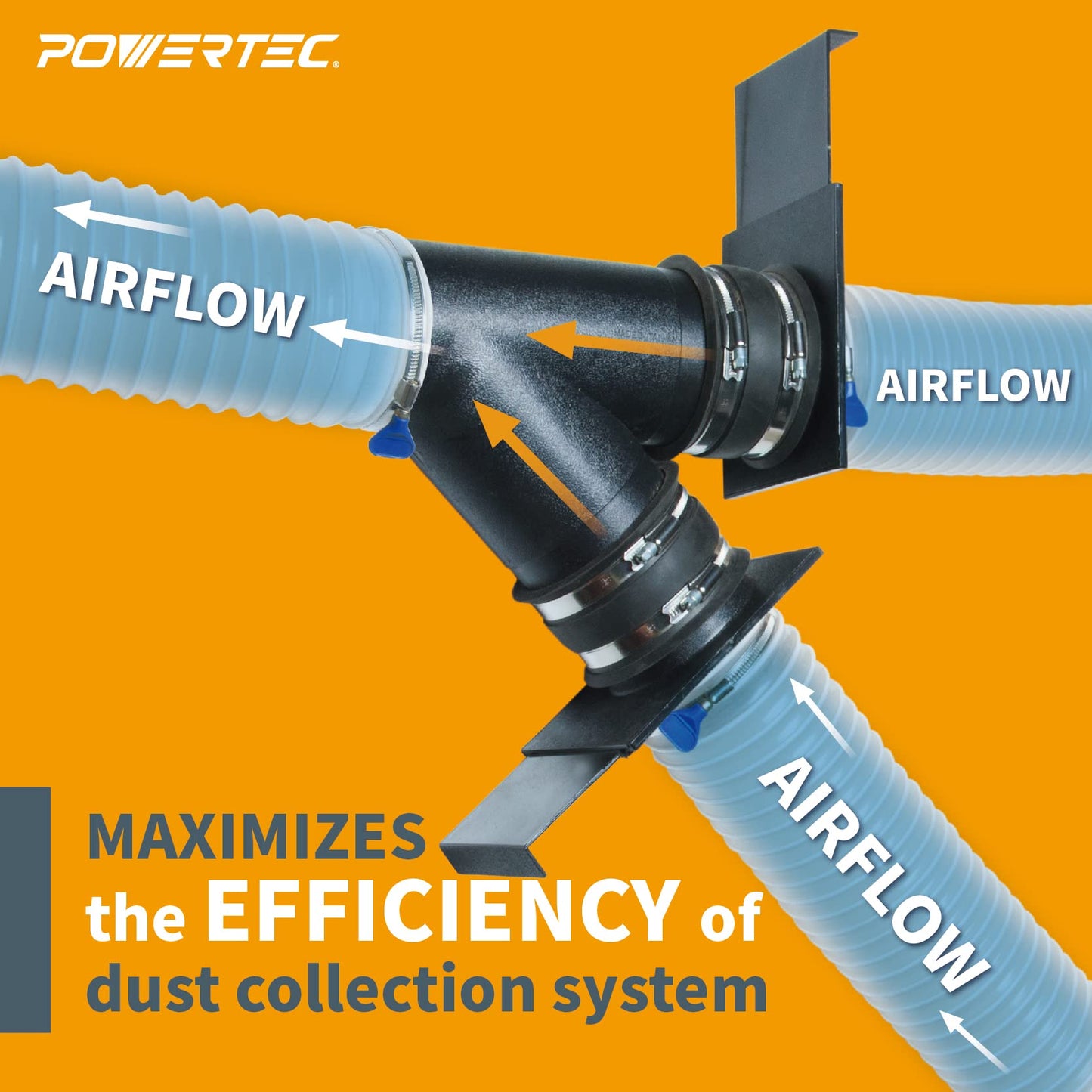 POWERTEC 70108 4 Inch Blast Gate for Dust Collector, Dust Collection Fittings