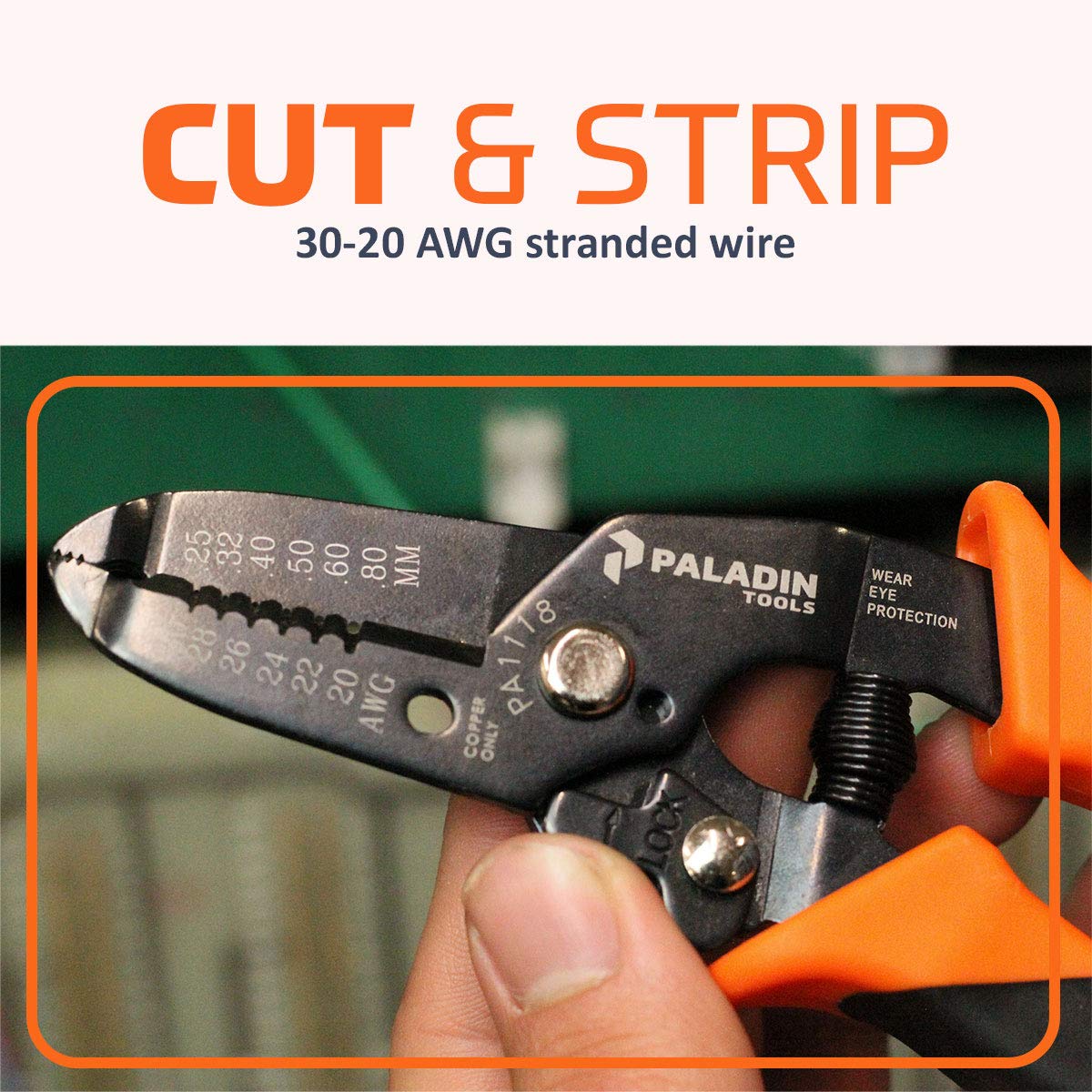 Paladin Tools PA1123 Wire Stripper Bundle, 22-10 AWG and 30-20 AWG (Orange, 30-20 AWG)