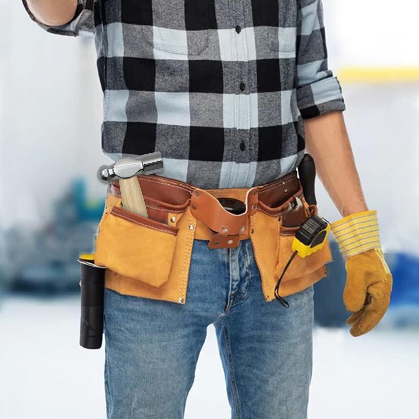 Mini Wooden Handle Round Head Hammer, 1PCS Ball Hammer for Prying Nails, Woodworking, Repair, DIY Hand Tool