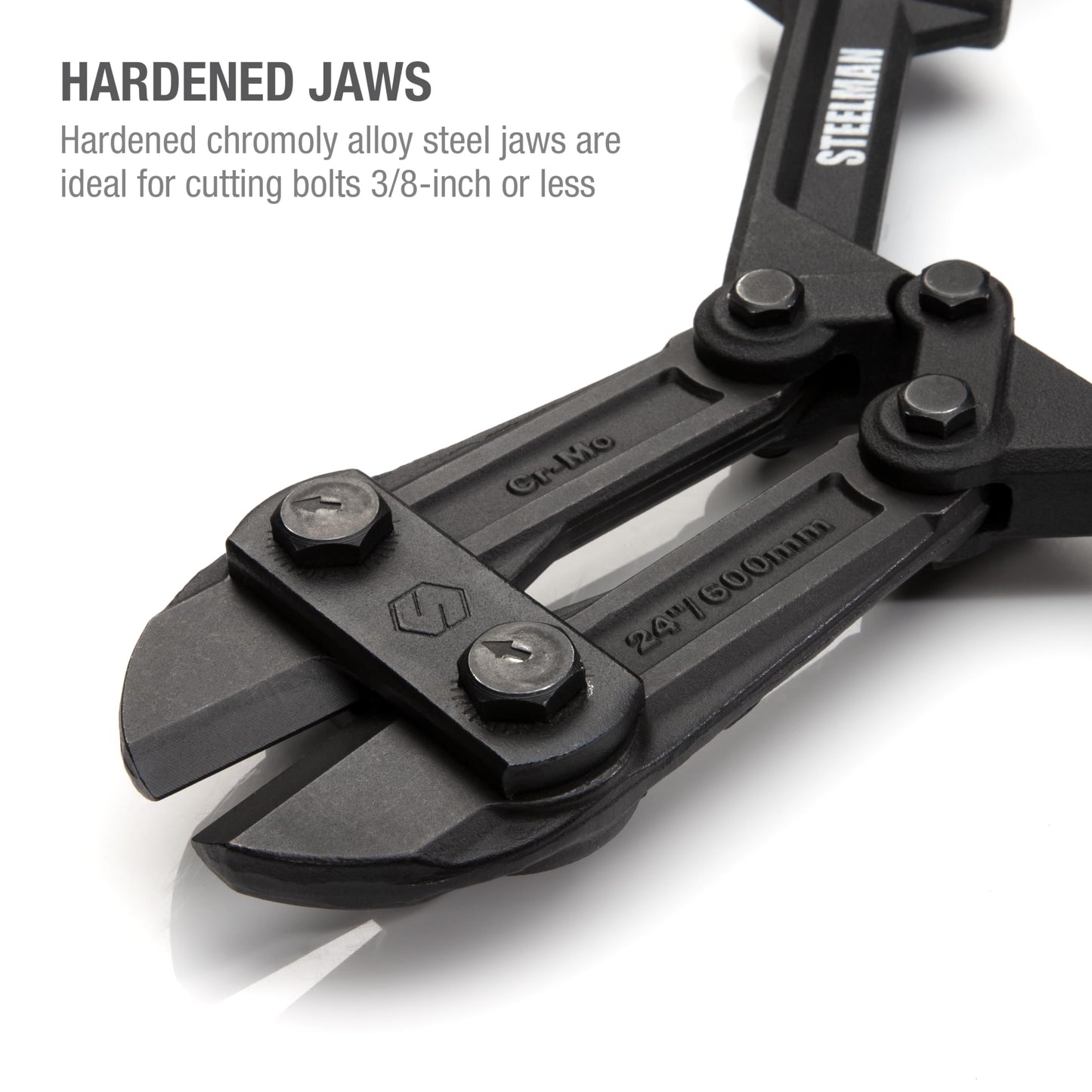 STEELMAN Folding Bolt Cutter with Ergonomic Handles, 24-inch, Cuts Bolts and Locks, Steel Construction, Non-Slip Grip