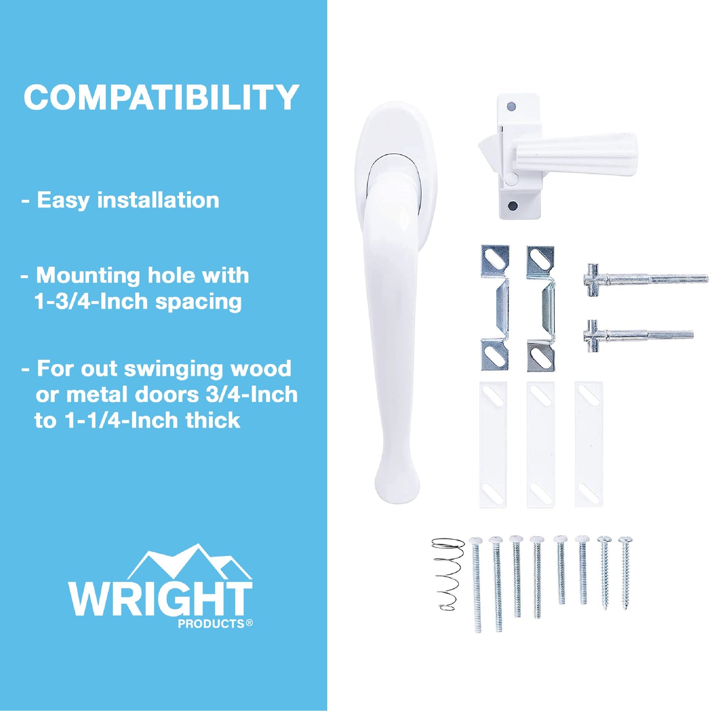 Wright Products - Villa Pull Handle for Screen and Storm Doors, White