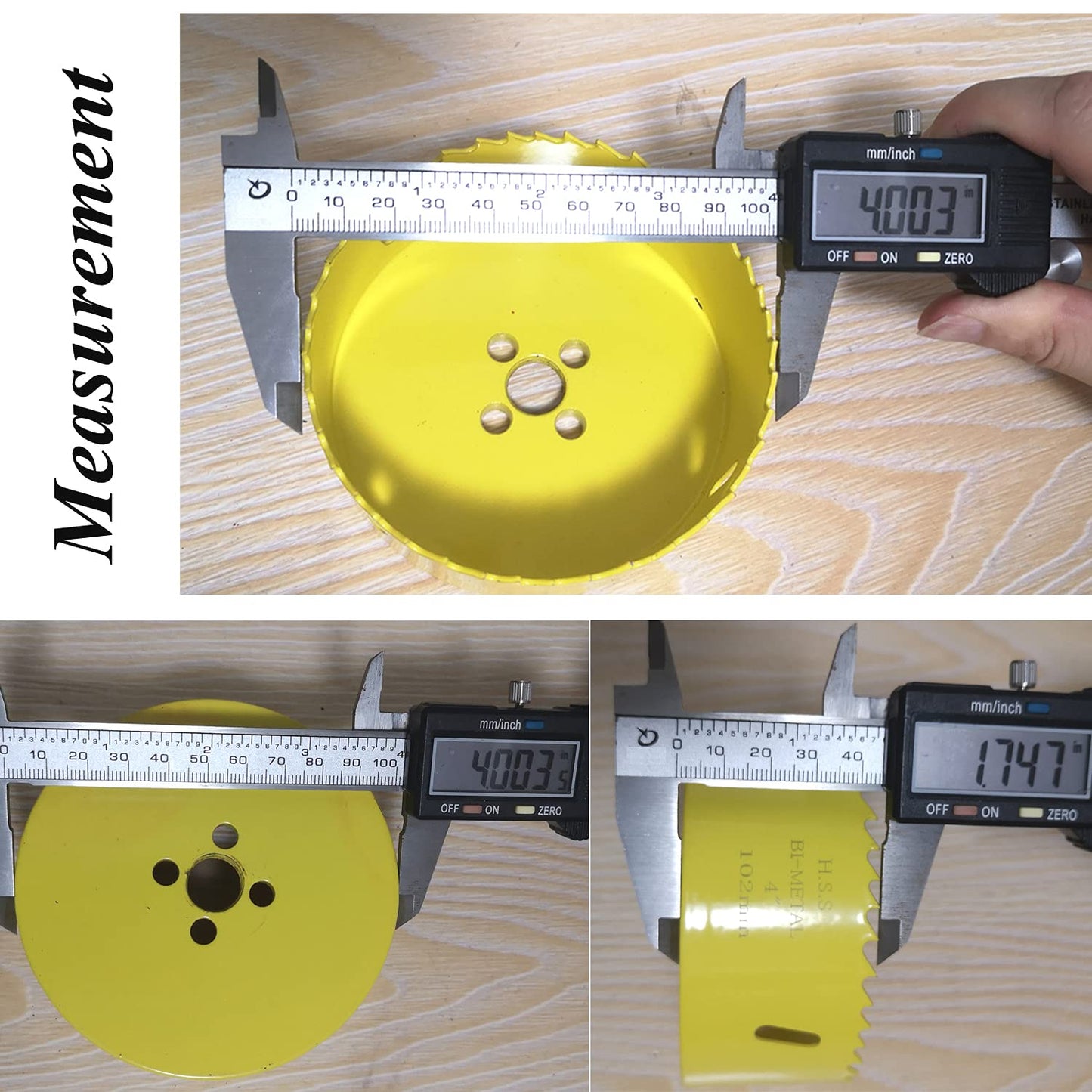 JIECHENG 4" Bi-Metal Hole Saw with Arbor Mandrel – Deep Cutting for Wood, Drywall, Plywood, Metal, Aluminum, Brass, Copper, Zinc, Tin