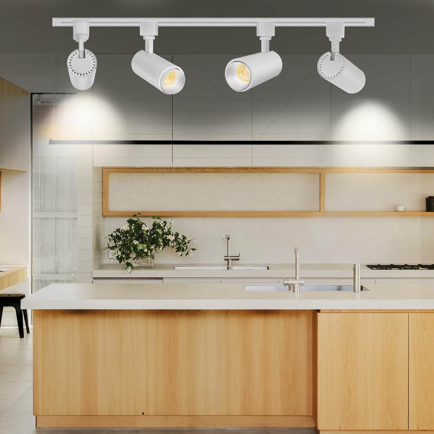 2025 Upgraded 12W LED Track Light Heads, 9-CCT Dimmable Zoomable Spotlight, 15°–60°, 1200lm, Remote Control, White, 12 Pack