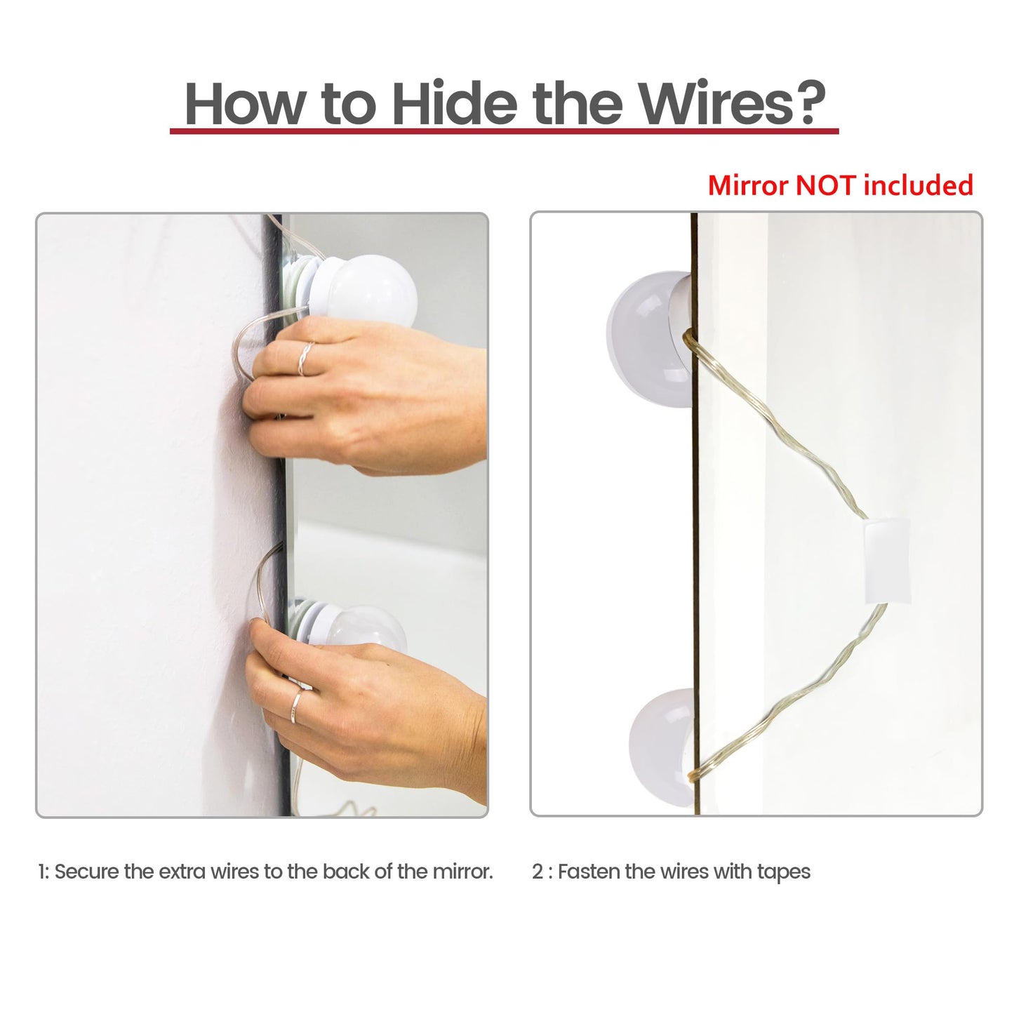 Waneway 14 Bulb Vanity Lights for Mirror, Plug-in Power Adapter & Touch Dimmer, 6,000K, 1350 Lumens (Mirror Not Included)