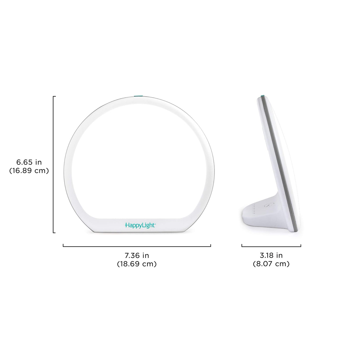 Verilux HappyLight Alba - New Round UV-Free LED Therapy Lamp, Bright White Light with 10,000 Lux, Adjustable Brightness, Color, and Countdown Timer