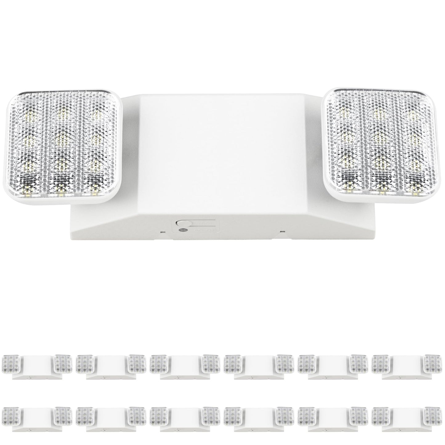 Sunco 12-Pack LED Emergency Lights for Offices & Commercial Use, Wall Mount, Hardwired, Backup Battery 90min, Fire-Resistant UL Rated