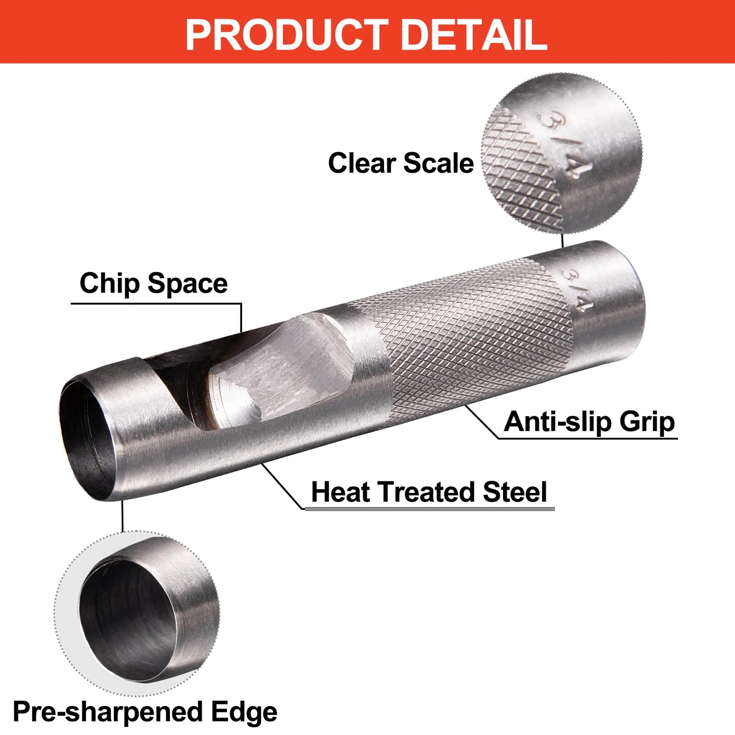 Spurtar 12-Piece Heavy Duty Steel Leather Hole Punch Set 3-19mm for Belts, Watch Bands, Cloth & Gaskets with Storage Bag