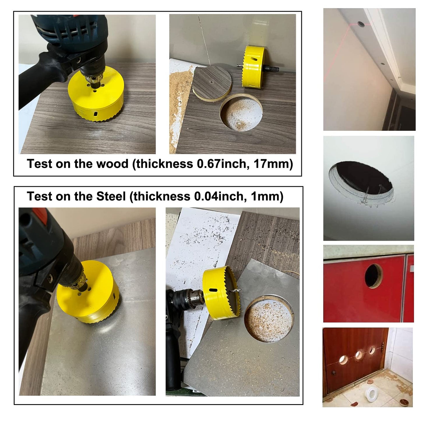 JIECHENG 4" Bi-Metal Hole Saw with Arbor Mandrel – Deep Cutting for Wood, Drywall, Plywood, Metal, Aluminum, Brass, Copper, Zinc, Tin
