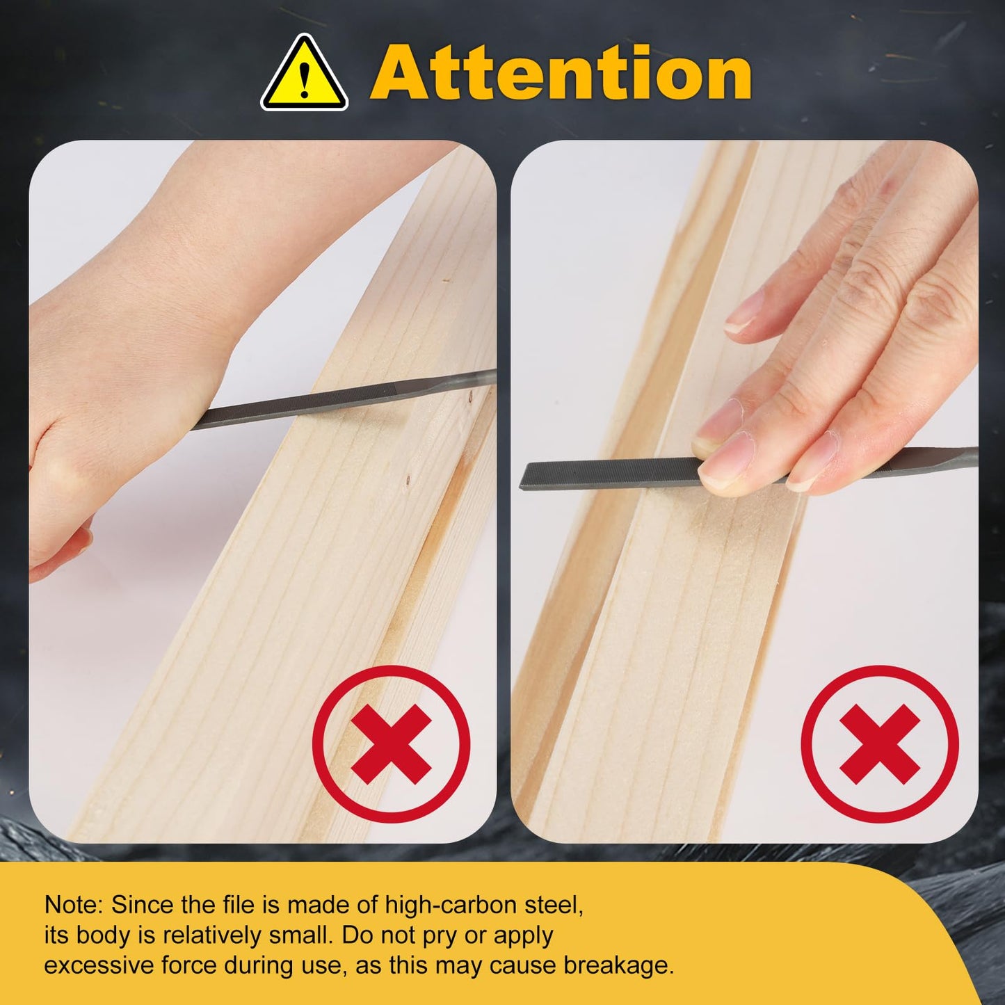 MORROWIND 6-Piece Mini Needle File Set, 0.11" x 5.51" Hardened Alloy Steel for Metal, Wood, Plastic – Flat, Round, Square, Triangle, Half-Round