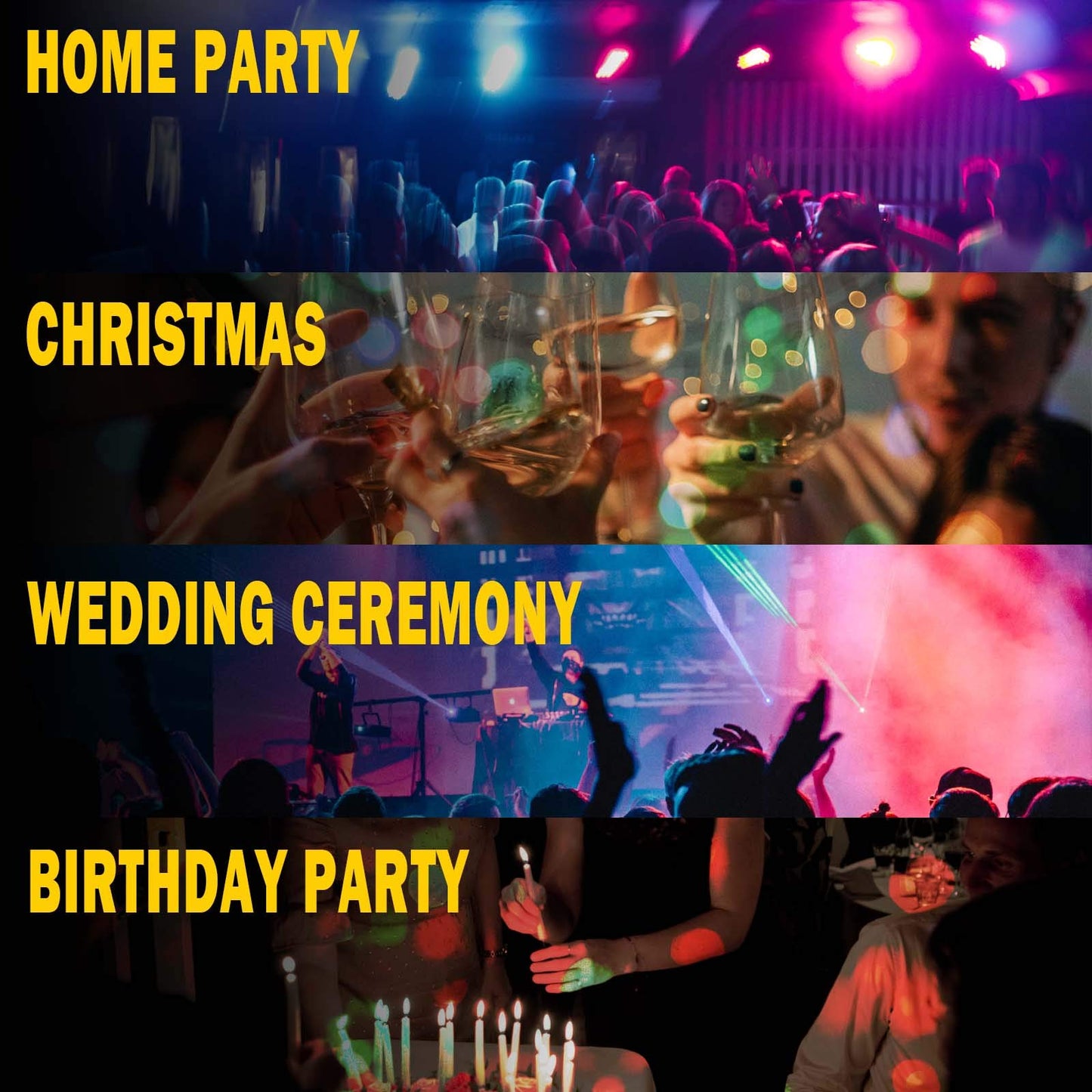 Apeocose 2-Pack Disco Ball Party Lights, Sound Activated with Remote, 12 Strobe Modes, DJ Lights for Christmas, New Year & Parties