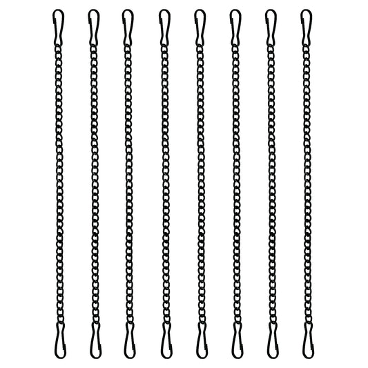 8 Pcs 20 Inch Stained Glass Window Hanging Chain - black Hanging Chain, Window Art Decor, Patio Garden Outdoor Decorative Hanging Glass Panels Chains