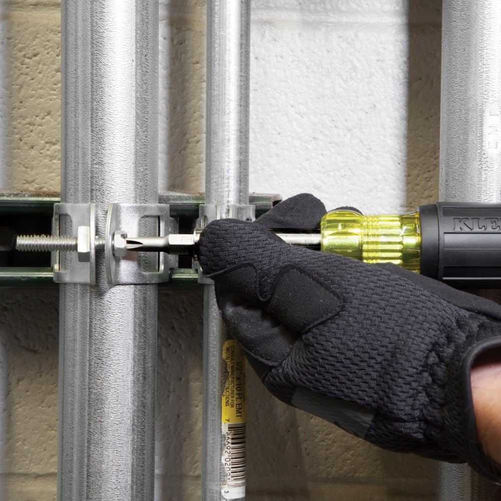 Klein Tools 32557 Multi-Bit Screwdriver/Nut Driver, Heavy Duty 10-in-1 with Interchangable Shafts and Ph, Sl, Sq, Hex Bits and Nut Drivers