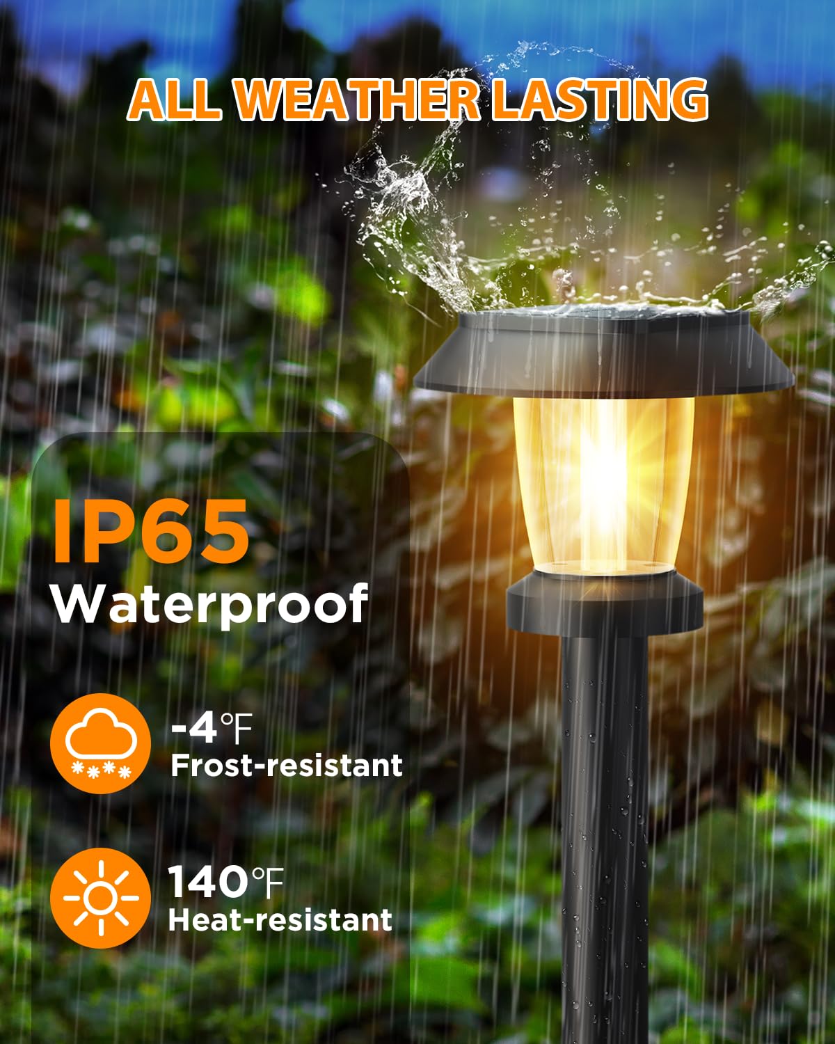 ALEPOD 8-Pack Solar Pathway Lights, Outdoor Waterproof IP65, Solar Garden & Landscape Lighting with 3 Modes for Yard, Walkway, Driveway