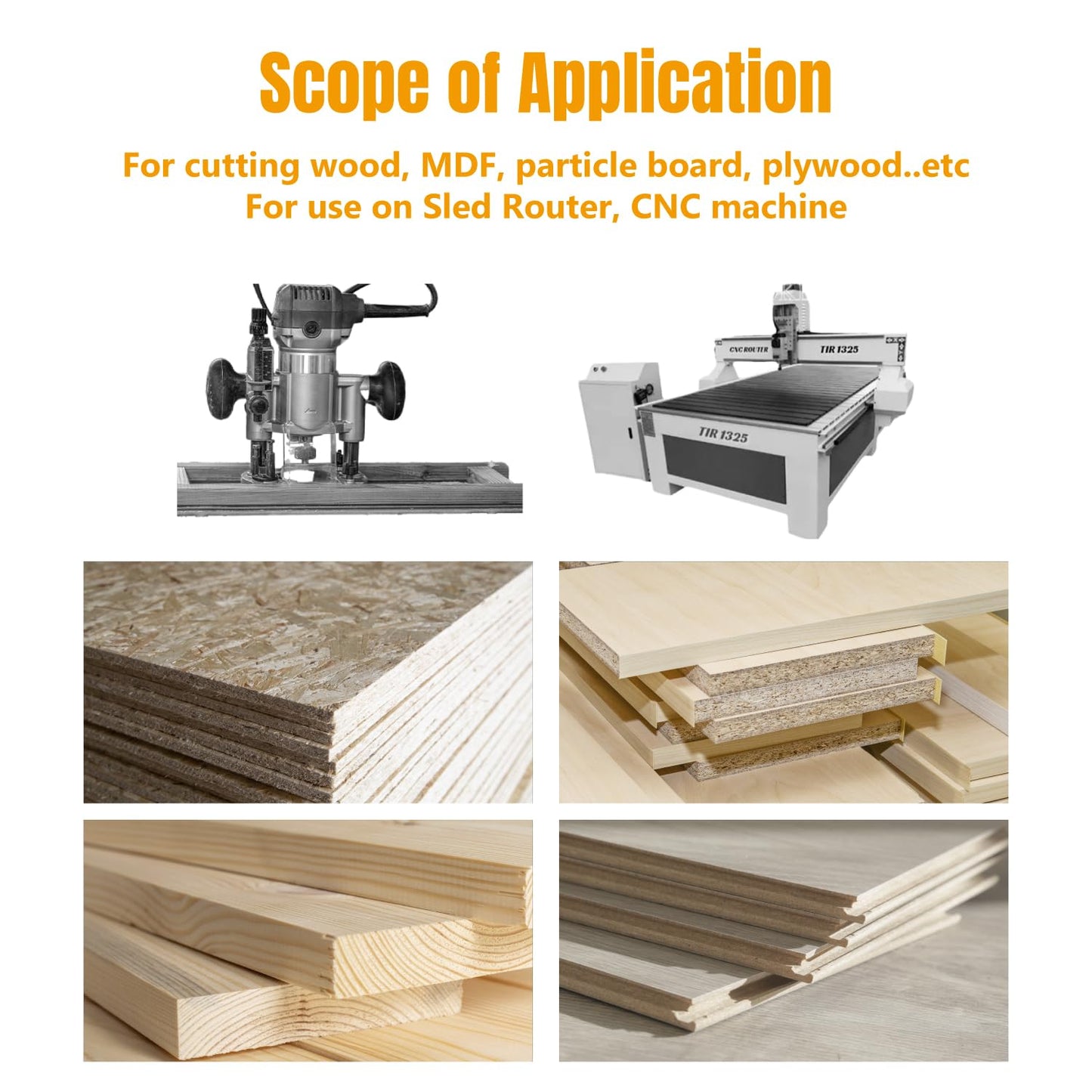 POWERTEC 73056 Slab Flattening Router Bit, 1/4" Shank, 2" Dia, 1/2" Cut Depth, CNC Woodworking & Live Edge Surfacing Bit