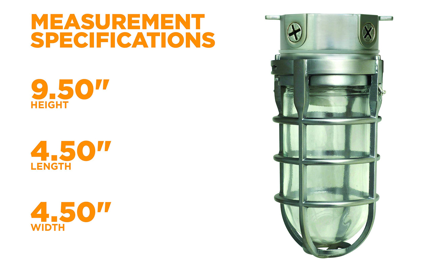 Woods L1706 Vandal Resistant Security Light With Ceiling Mount (150W Incandescent Bulb; Silver)