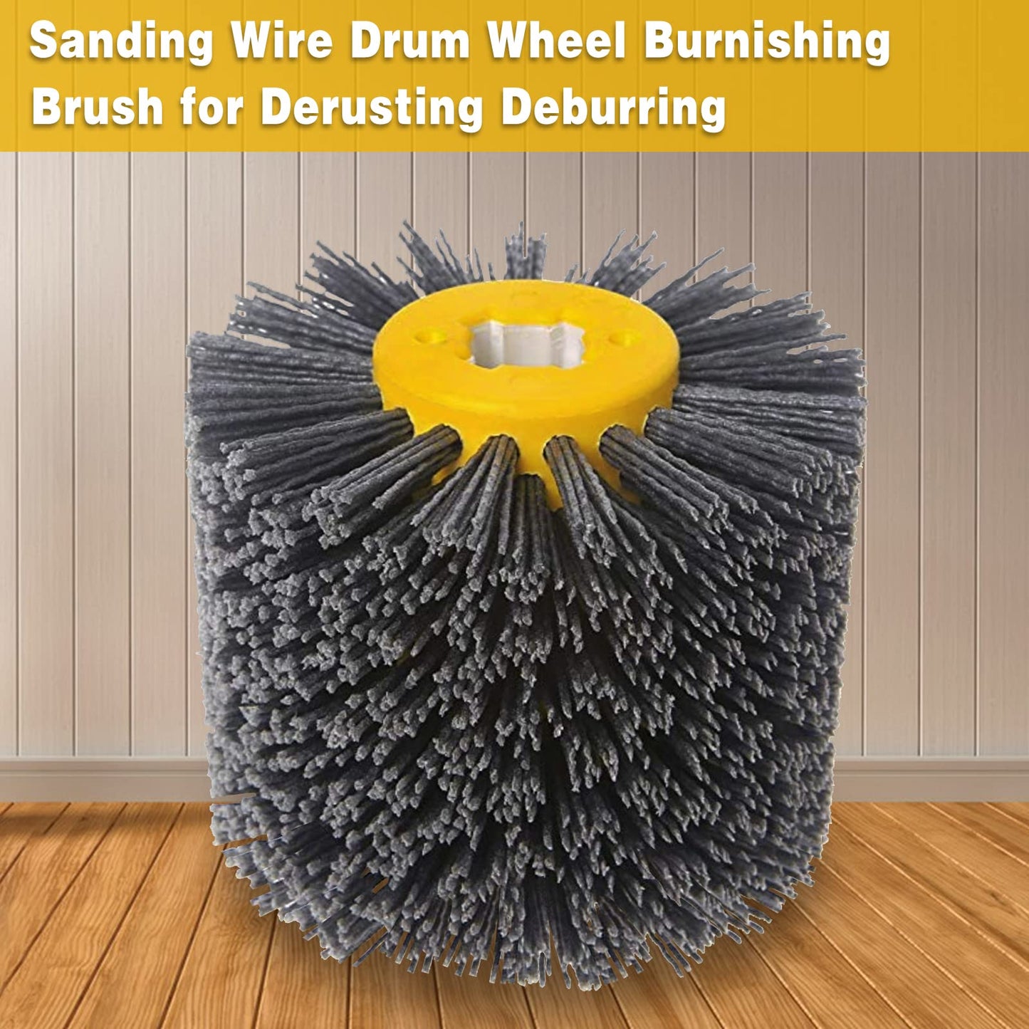 60 Grit Abrasive Nylon Drawing Wheel,4.7" x 4" Surface Conditioning Tool Drum,Burnishing Polishing Tool for Metal Polishing Paint, Rust, Oxidation