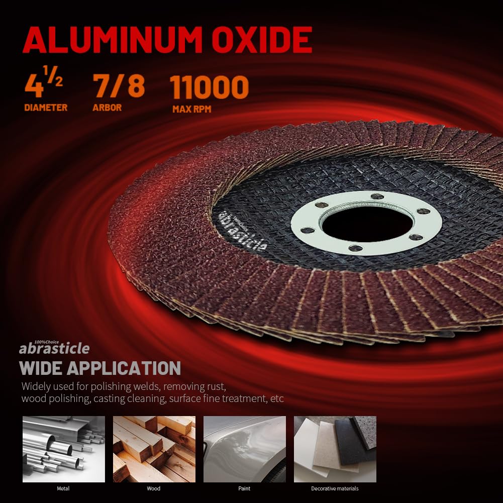 20 Pack 4 1/2 Inch Flap Discs Angle Grinder Sanding Discs Assorted 40/60/80/120 Grit Flap Sanding Disc