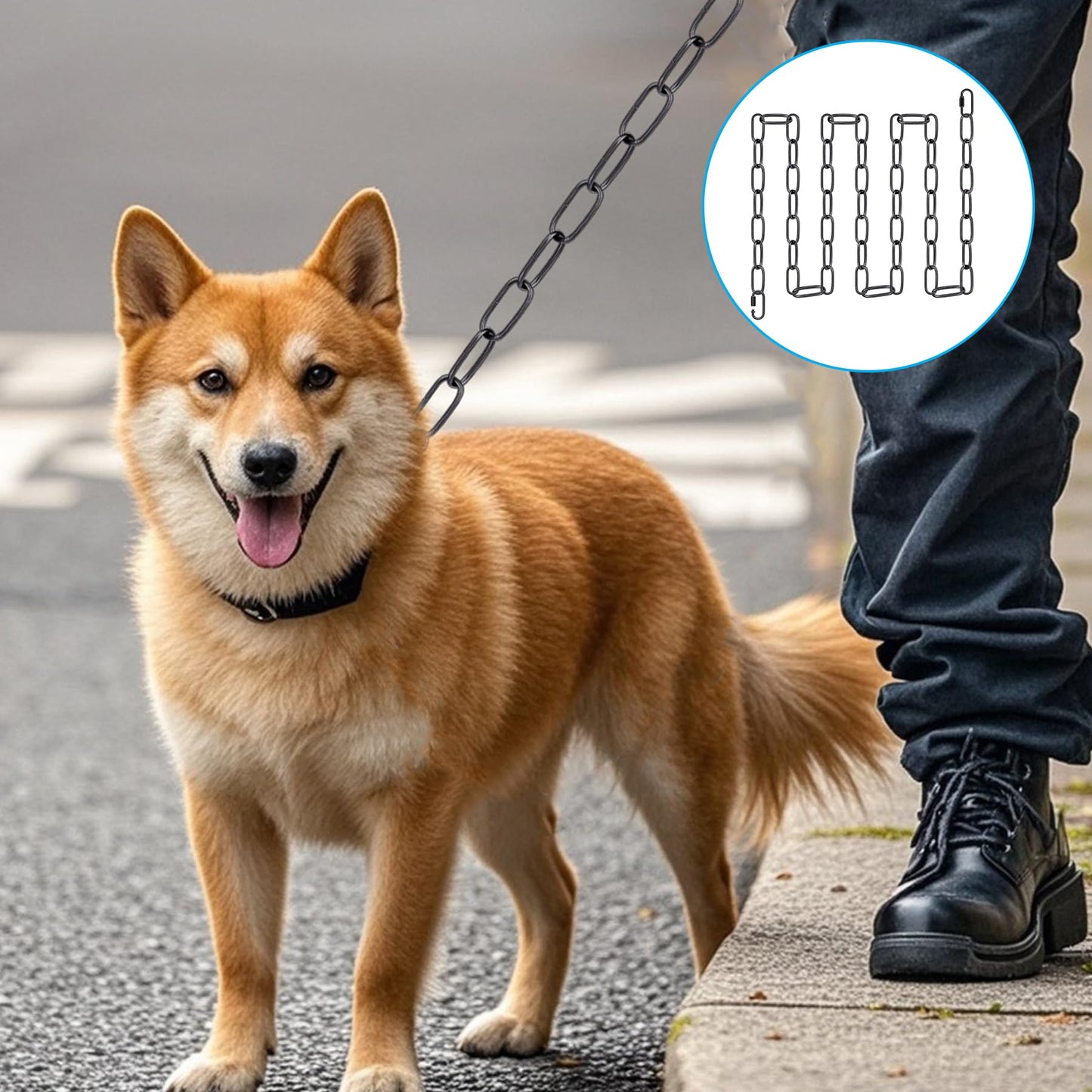 6ft Black Metal Pendant Lamp Chain – Adjustable Heavy-Duty Fixture with Detachable Links, Supports Up to 66 lbs Hanging Lamps