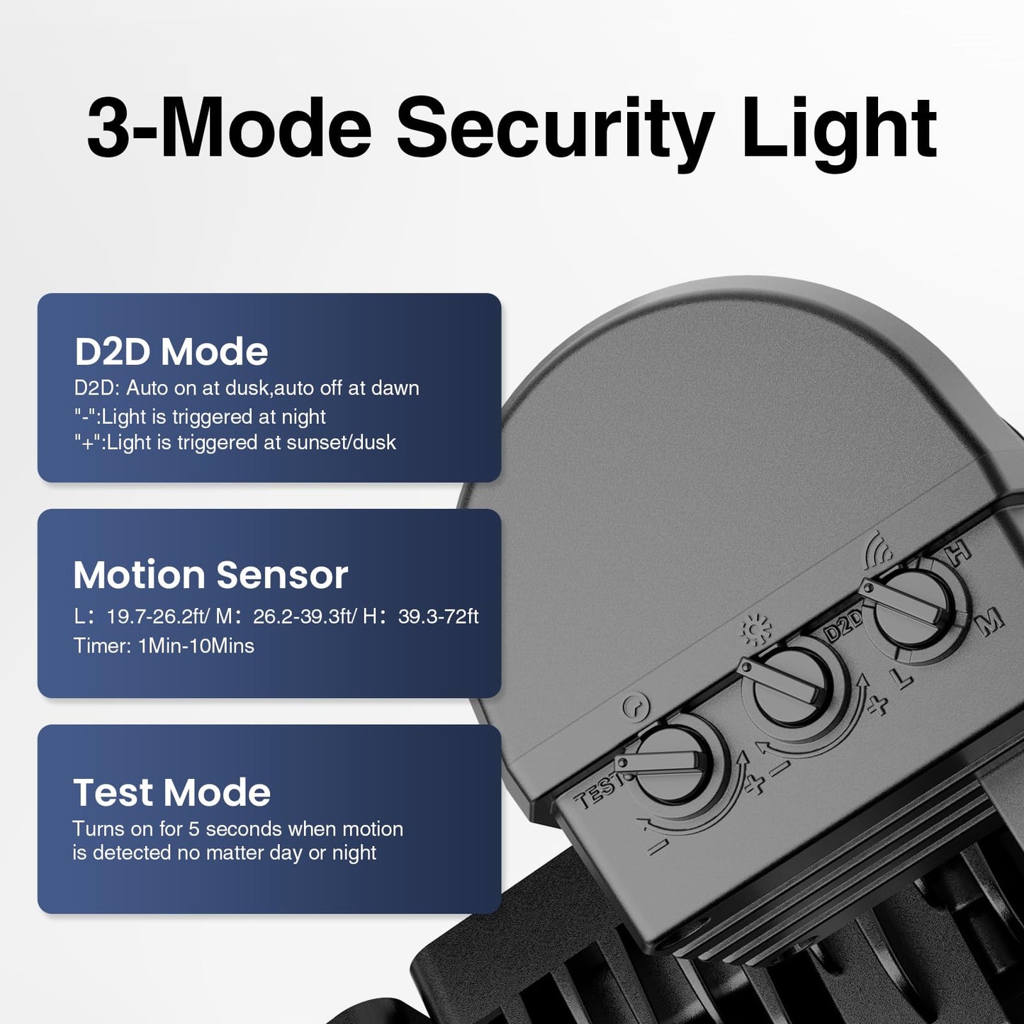 Onforu 75W LED Motion Sensor Flood Light, 7000lm, 3-Head Outdoor Security Light, IP65 Waterproof, Dusk-to-Dawn, 6500K for Yard & Garage