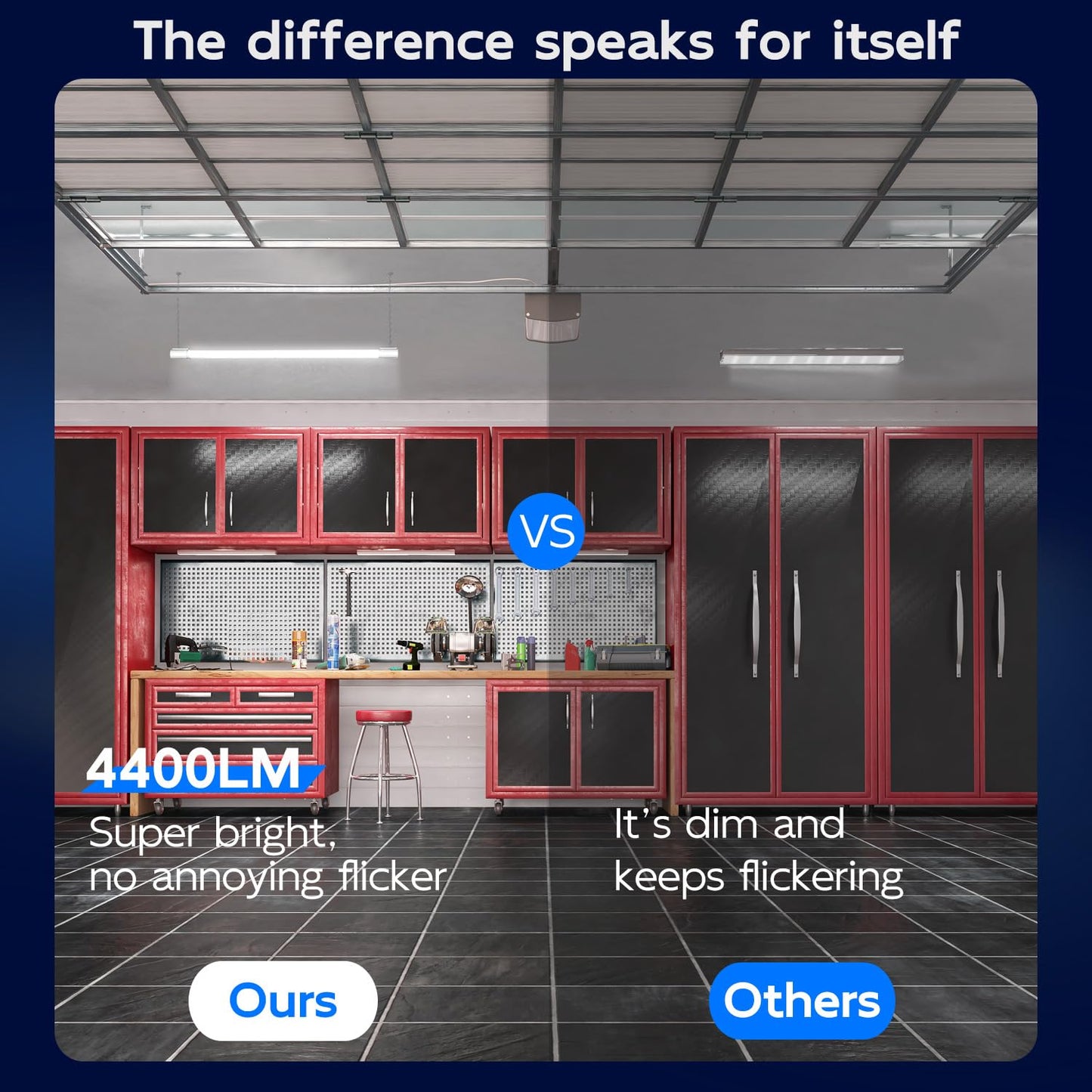 Hykolity 10 Pack 4FT Linkable LED Utility Light, 42W 4400LM 5000K Daylight, ETL, Garage/Workshop, Hanging or Surface Mount
