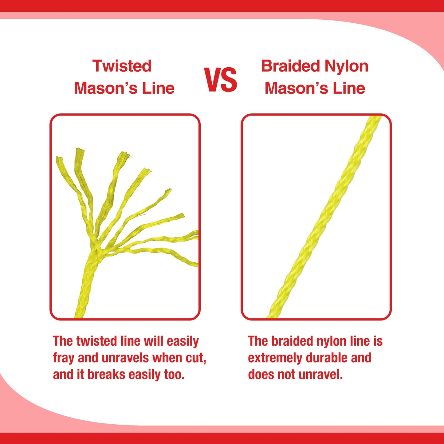 Goldblatt 500ft #18 Braided Nylon Mason Line, Durable Twine for Gardening, Masonry, Construction, String Levels, DIY Projects