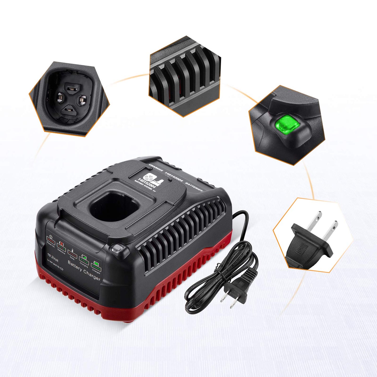 19.2V C3 Replacement Charger for Craftsman DieHard XCP Li-ion & Ni-CD Batteries 140152004 1425301 1323903 130279005 11375 11376