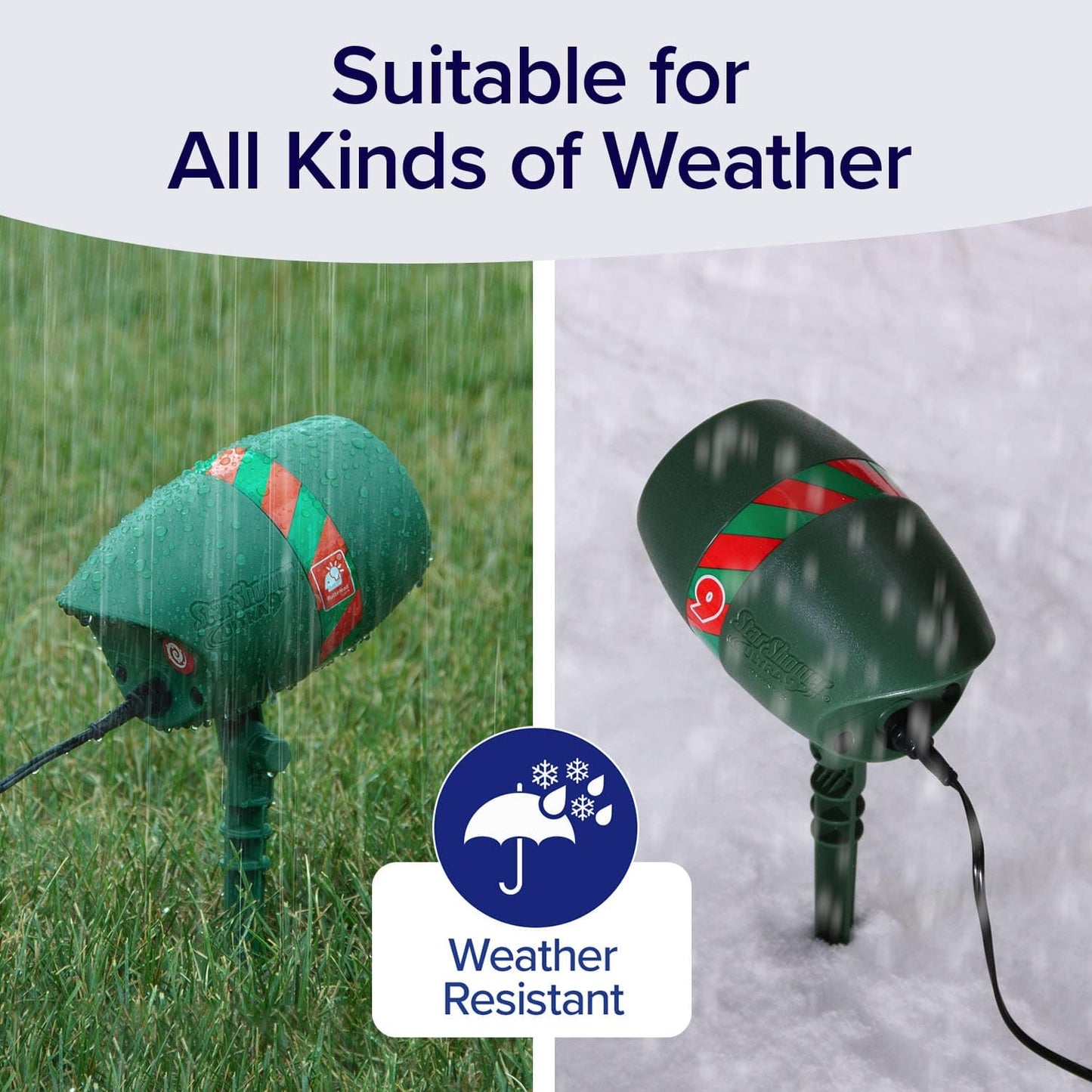 Star Shower Ultra 9 Outdoor Christmas Laser Projector, 2-Pack w/ Remote, 9 Patterns, 3 Color Modes, Covers Up to 3200 Sq Ft