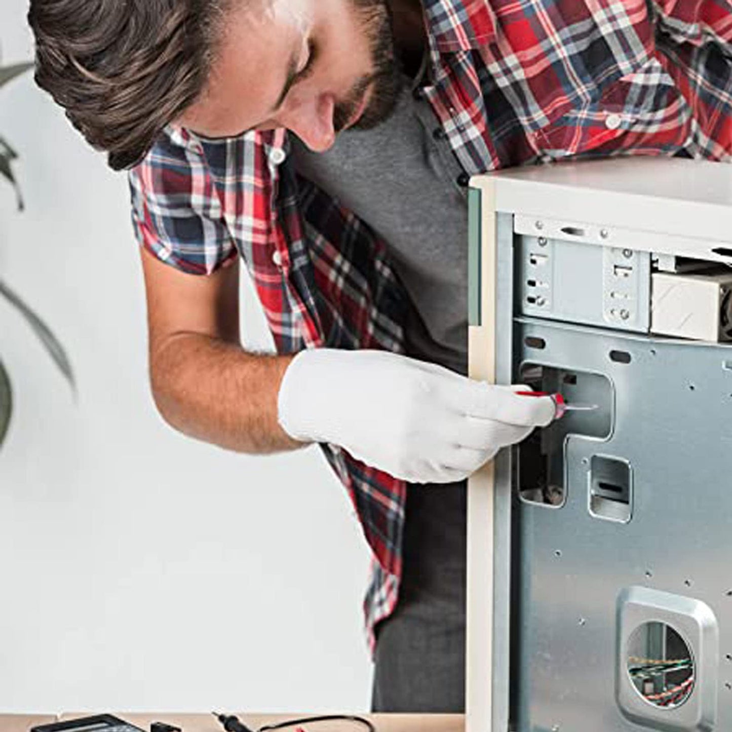 Buspoll Short Screwdriver Set: Two-Color Small Handle Stubby Screwdriver - Phillips & Flat Head