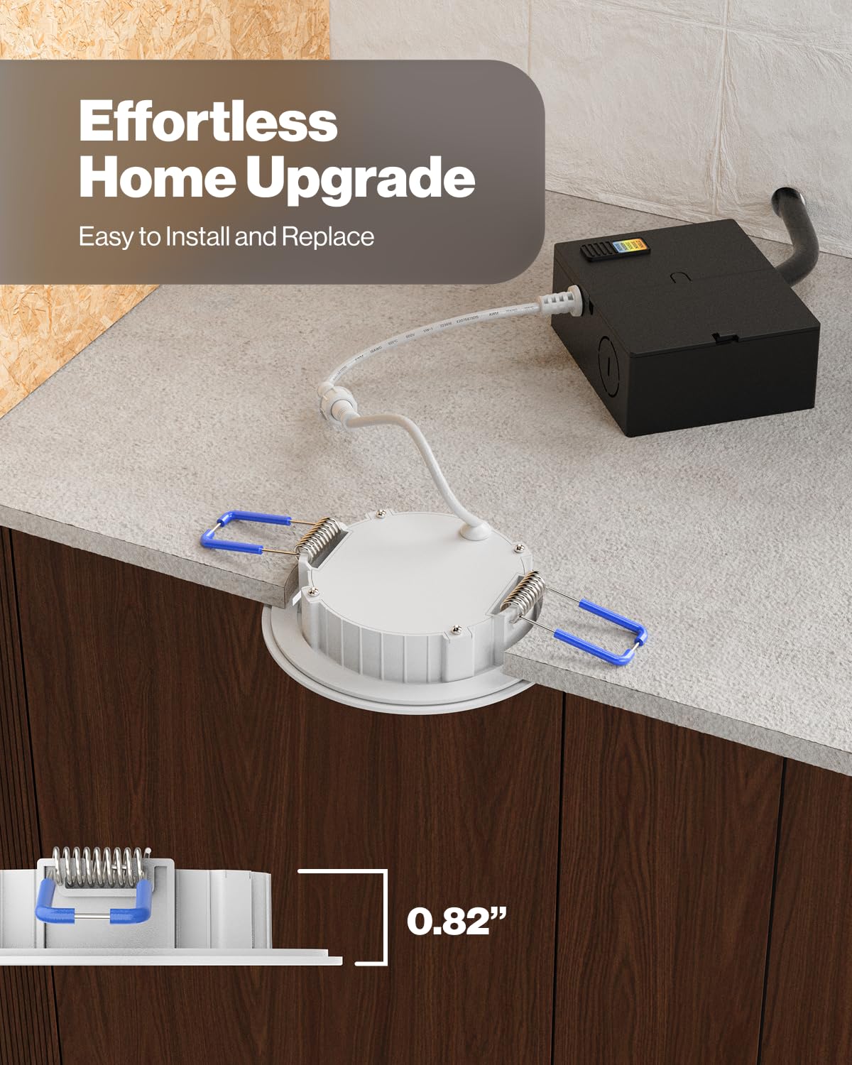 Sunco 6-Pack 3" Recessed LED Lights, Ultra-Thin, 500LM 8W (50W), Dimmable, Canless, 2700K-6000K, Wafer Thin Ceiling Lighting