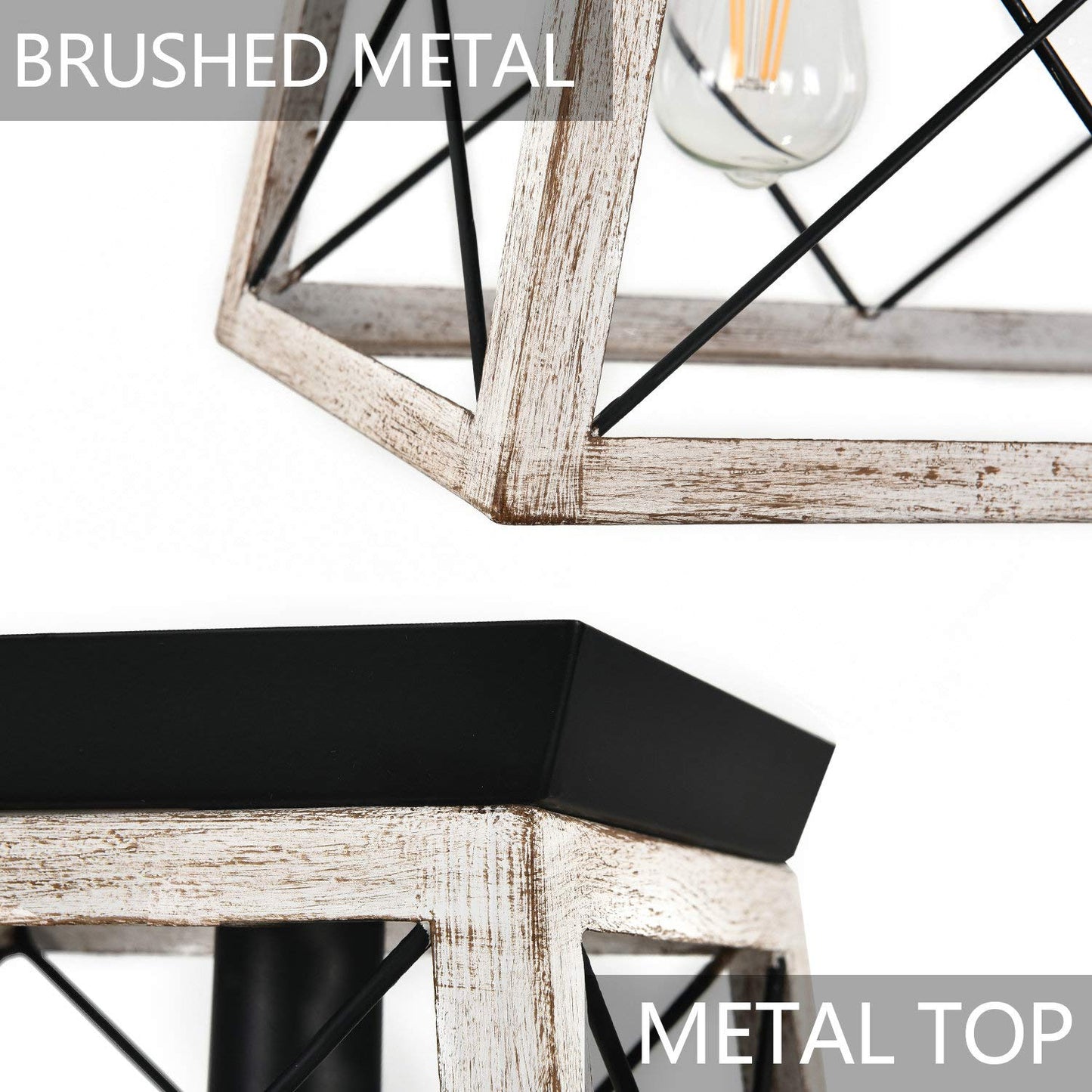 **Luupyia Farmhouse Rectangular Chandelier, 5-Light Rustic Linear Island Pendant for Kitchen, Dining Room & Pool Table, Beige**