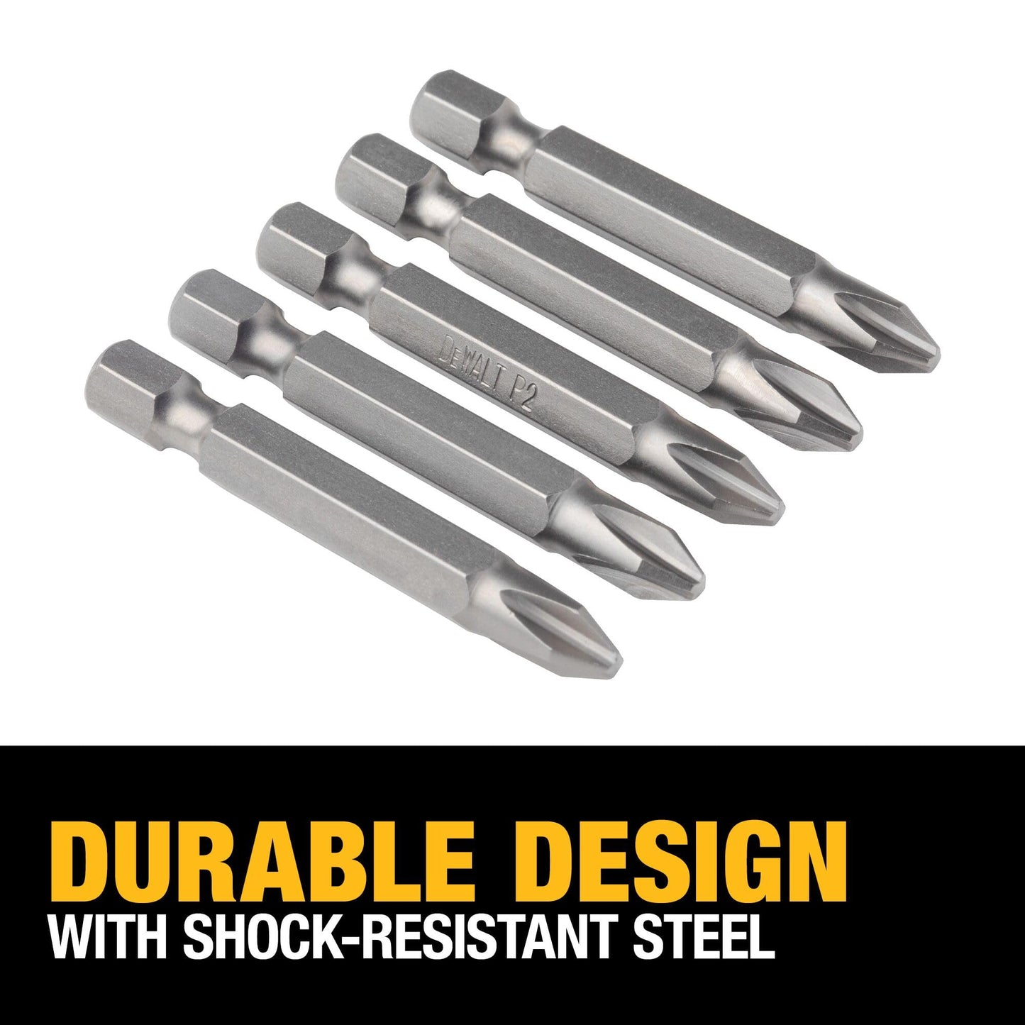 DEWALT Screwdriver Set, #2 Phillips, 2-Inch Power Bit, 5-Pack (DW2115)