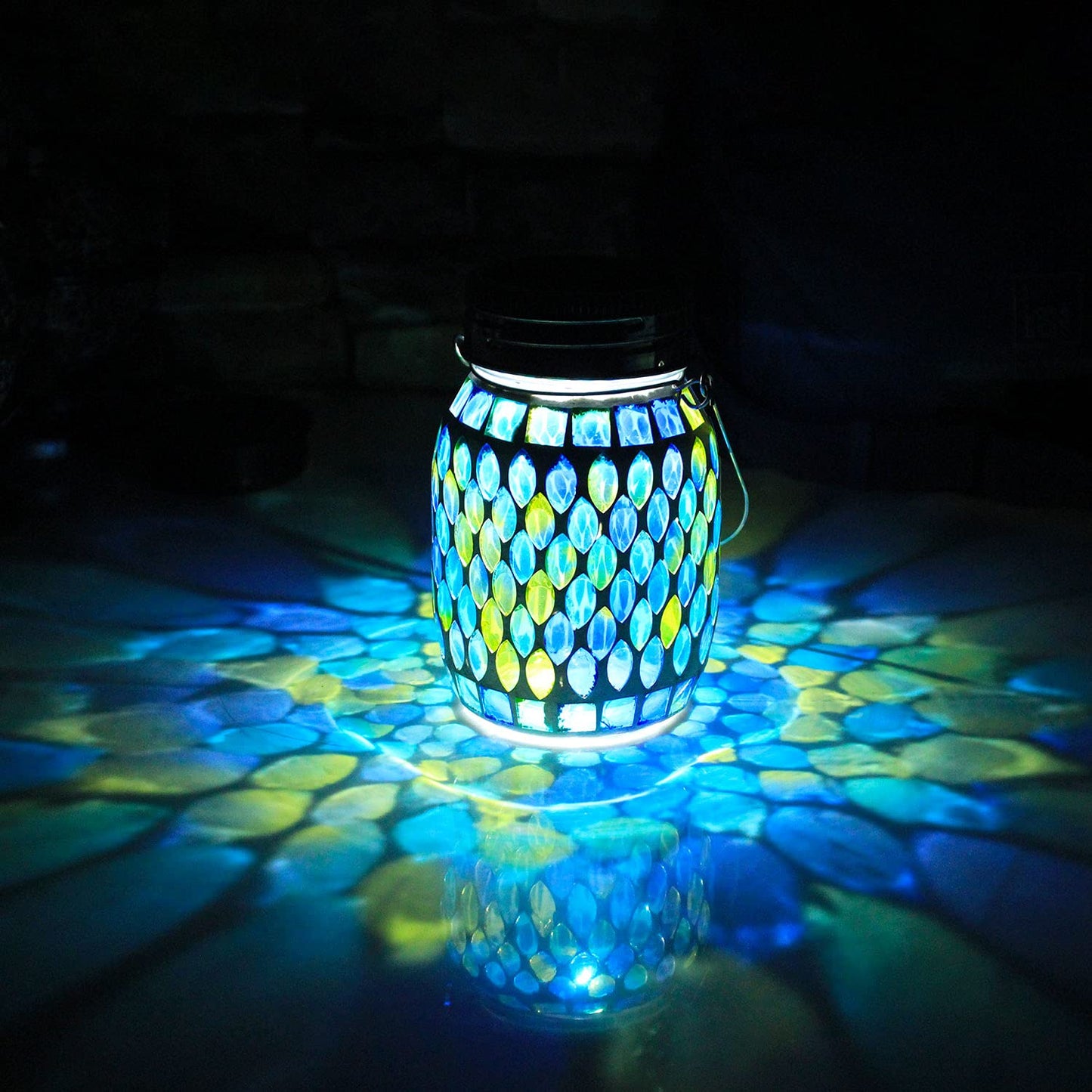 Mosaic Solar Outdoor Hanging Lanterns, Waterproof Garden & Patio Lights, Xmas & Halloween Decor, Gifts for Women, Mom, Grandma