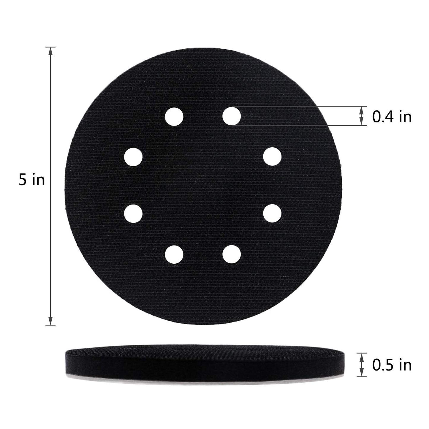 5 Pack 5 Inch 8 Holes Soft Density Interface Pads Hook and Loop 5" Sponge Cushion Buffer Backing Pad (Set of 5)