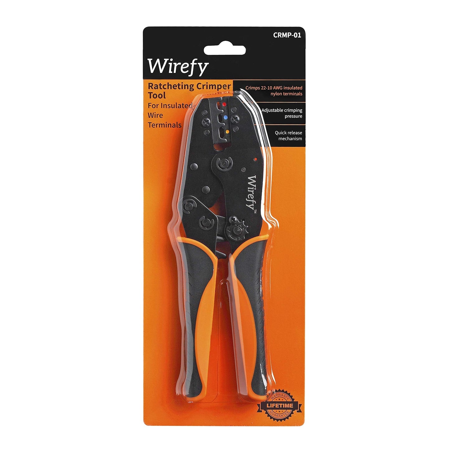Wirefy Ratcheting Wire Crimping Tool for Insulated Connectors 22-10 AWG | Electrical Crimp Pliers for Robust Terminal Connections