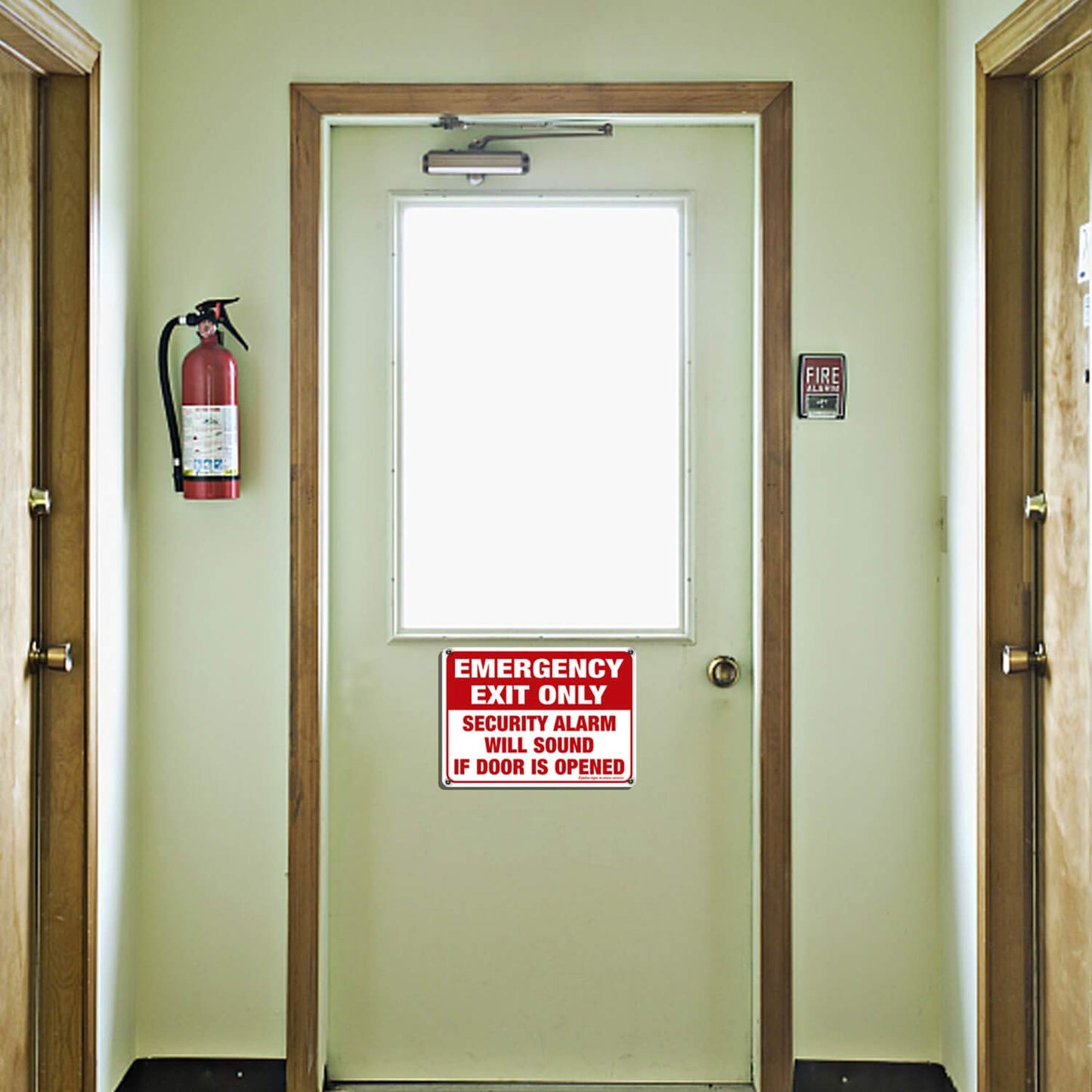 Emergency Exit Only Sign 2-Pack, 10x7in Rust-Free Aluminum, UV Protected, Weatherproof, Waterproof, Durable, Easy Install