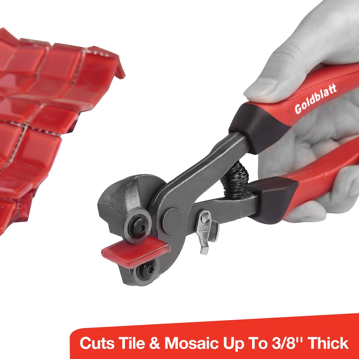 Goldblatt 2-Piece Glass Tile Nippers Set, Heavy-Duty Wheeled Mosaic Nipper & HD Ceramic Tile Nipper, Soft-Grip Tile Cutter Pliers for Glass, Stone & Metal