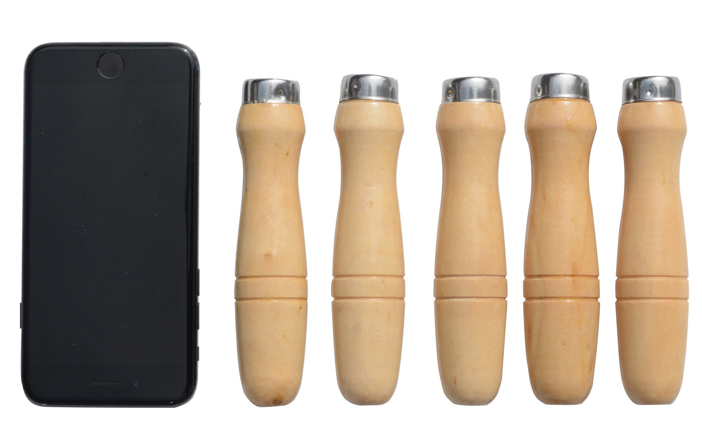 ACCOCO Wooden File Handle with Strong Metal Collars for 7.5''-15'' File Rasp (5 Pack) (Large)