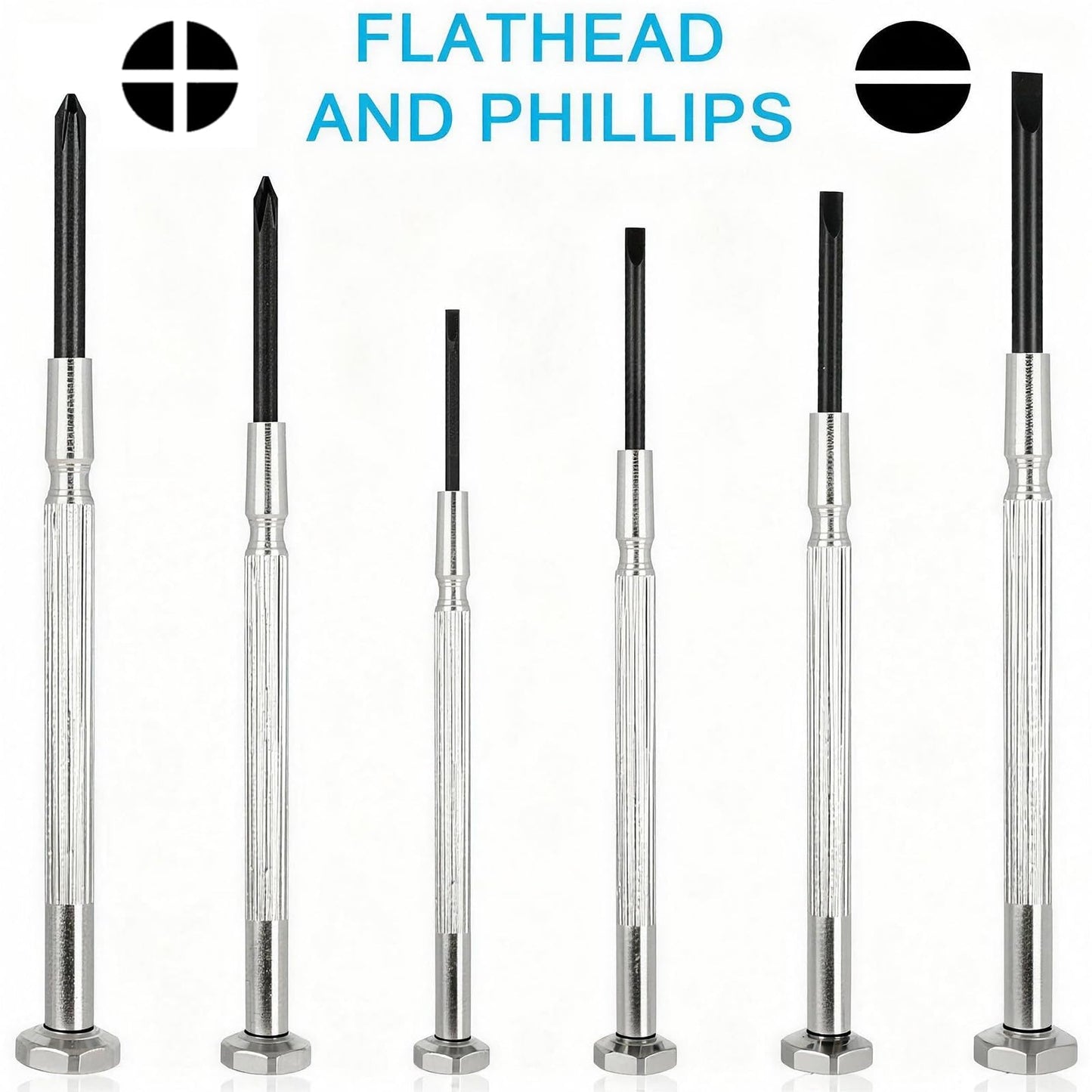 6-Piece Mini Screwdriver Set for Eyeglass, Watch & Jewelry Repair – Flathead & Phillips, Small Precision Tools