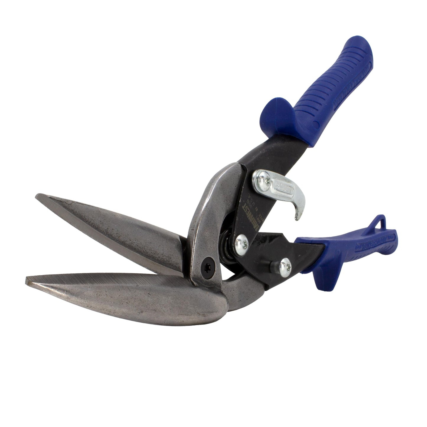 MIDWEST Power Cutters Long Cut Snip - Straight Cut Offset Tin Cutting Shears with Forged Blade & KUSH'N-POWER Comfort Grips - MWT-6516