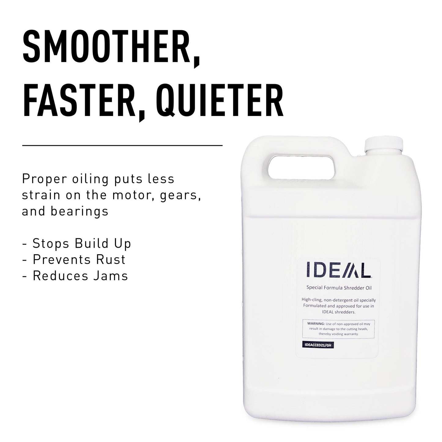IDEAL High-Cling Lubricating Oil for Shredders – 1 Gallon, Non-Toxic, Non-Detergent, Extends Shredder Life, Fits Any Automatic Oiler