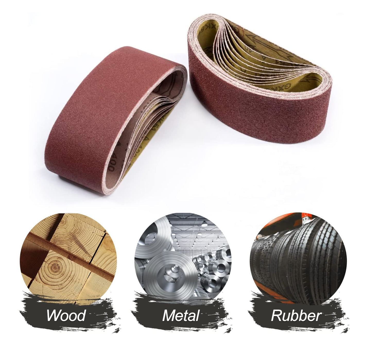 S SATC 3x18 Sanding Belts 20PCS, Aluminum Oxide 40-400 Grits for Wood, Metal & Paint, Includes 60/80/120/150/240/400 Grits