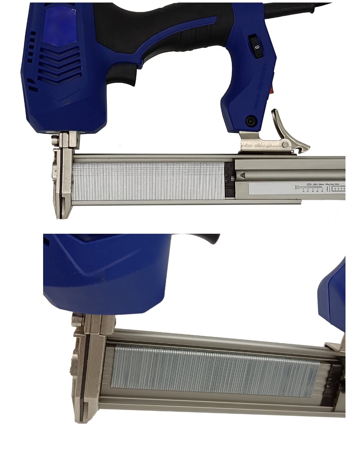 SITLDY 18 Gauge 1600-Count, 1/4 Inch Narrow Crown Staples (1/2"+3/4"+1") and Brad Nails (5/8"), 400 per Size, Galvanized